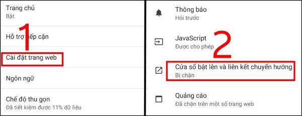 Tùy chỉnh trình duyệt (Samsung Internet & Chrome) để chặn quảng cáo web